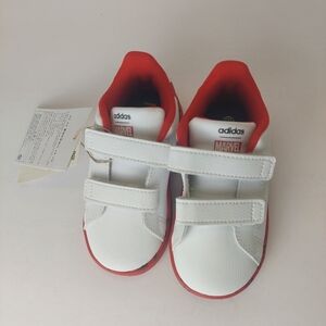 Toddler adidas Advantage Spiderman  CFI White Red Sneaker Shoes New size 6k